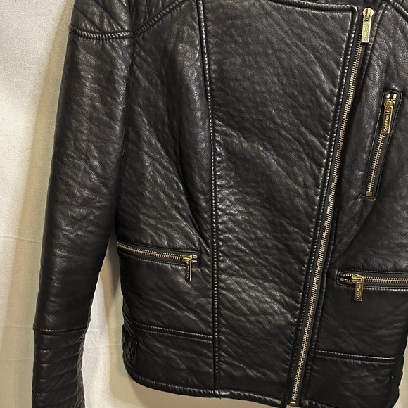 Calvin Klein Black Leather Biker Jacket - Picture 10 of 16